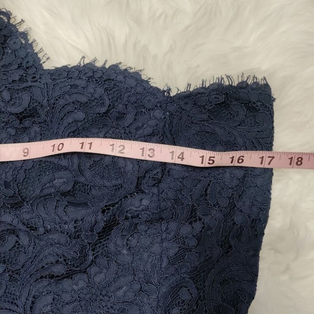 Reiss Navy Blue Fully Lined One Shoulder Lace Sheath Mini Dress Size 10 - Picture 8 of 12